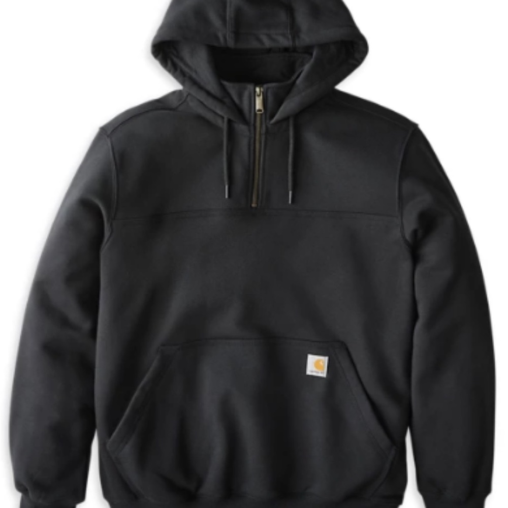 Carhartt Black Half-Zip Hooded Sweatshirt